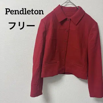 새상품급 Pendleton 빨간색 숏 자켓 울 크롭드
