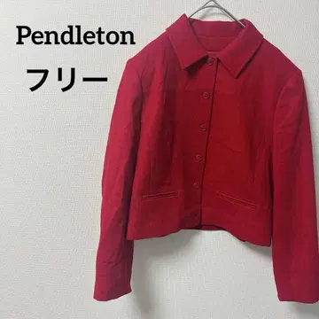 새상품급 Pendleton 빨간색 숏 자켓 울 크롭드