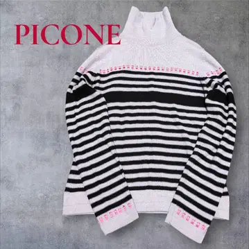 PICONE 피코네 터틀넥 니트 보더 아르치비오 자수