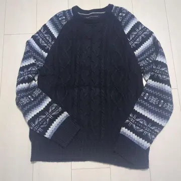 TOMMY HILFIGER 네이비 케이블 니트 L