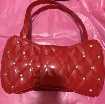 엔젤릭 프리티 퀼팅 보석 리본백 빨간색
