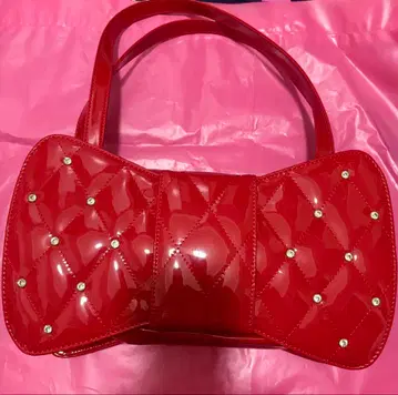 엔젤릭 프리티 퀼팅 보석 리본백 빨간색