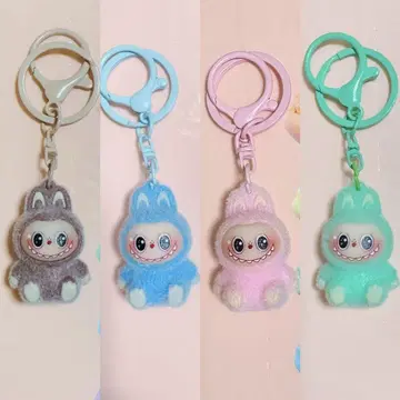 LABUBU 봉제 인형 키링 4개 세트