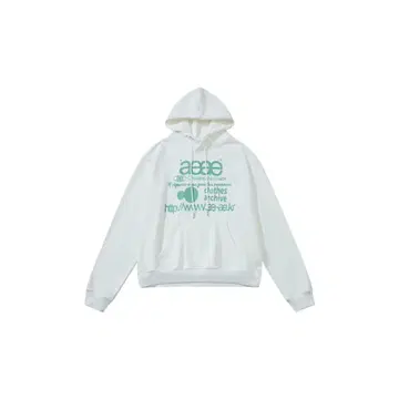 Aeae 화이트 그래픽 프린트 후드티