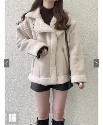 GRL 에코 무스탕 라이더 자켓