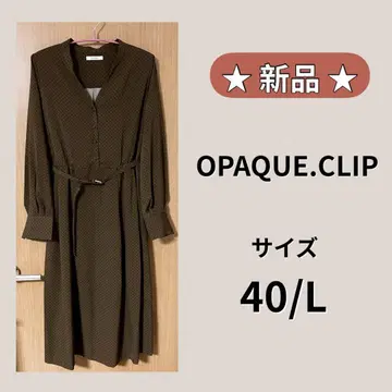[ 새상품 ] OPAQUE.CLIP 원피스 도트 무늬 브라운 여성용