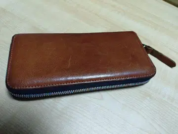 브라운 가죽 장지갑