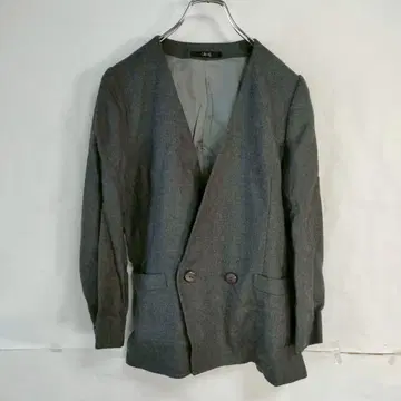 DAKS 닥스 여성용 노카라 자켓 울 소재 그레이 7호