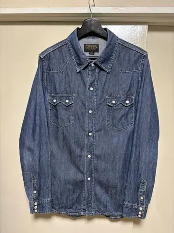 HOUSTON 데님 셔츠 웨스턴 셔츠 휴스턴 데미지 있음 L 사이즈