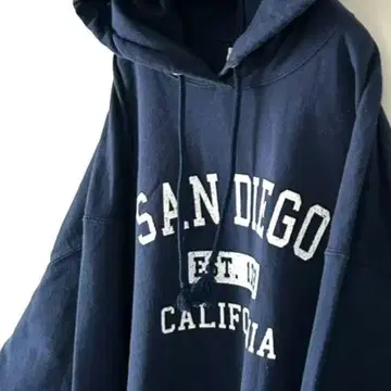 샌디에이고 캘리포니아 로고 후드티 3XL 네이비 구제 의류
