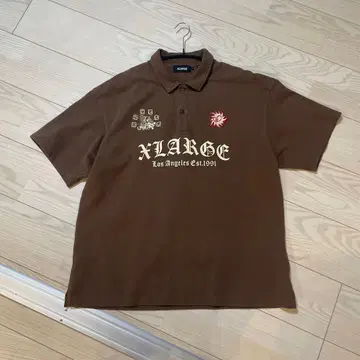 XLARGE 브라운 피케 셔츠 L 사이즈