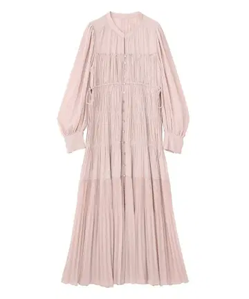 개더 드로스트 티어드 원피스 핑크 2