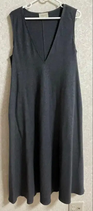 UNITED ARROWS 울 저지 V넥 롱 원피스