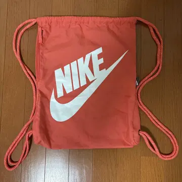 NIKE 오렌지 드로우 스트링 백 냅색