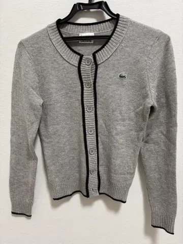 LACOSTE 그레이 가디건 40