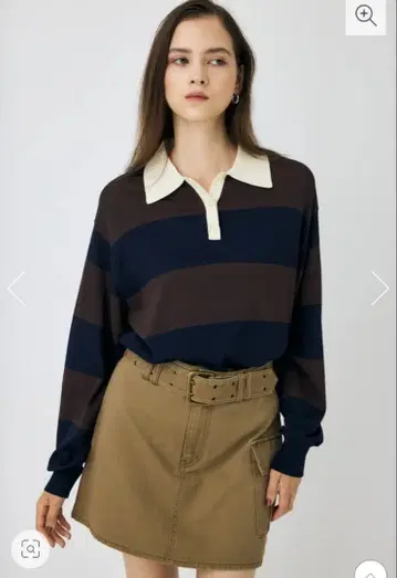 MOUSSY 보더 니트 폴로