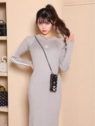 다리치 더블 라인 머메이드 롱 원피스