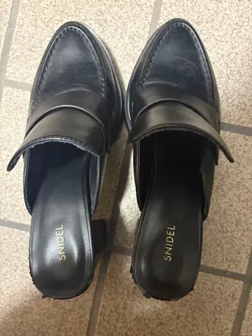 SNIDEL 힐 로퍼 사보 블랙 뮬 M