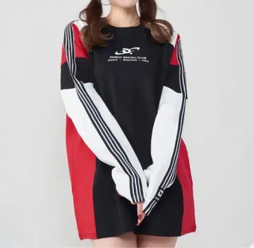 다리치 라인컷 롱T셔츠 블랙