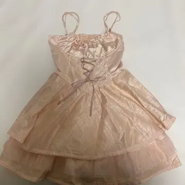 Bobon21 레이스업 발레리나풍 썸머 드레스 L 사이즈 핑크