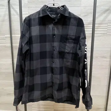 RVCA [루카] 체크 셔츠 블랙 그레이 [size S]