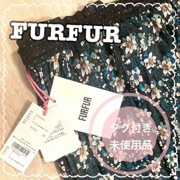 [ 택 포함 미사용품 ] FURFUR 꽃무늬 플레어 스커트 다크 그린