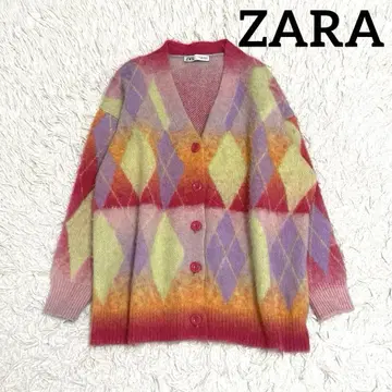 ZARA 아가일 무늬 니트 가디건