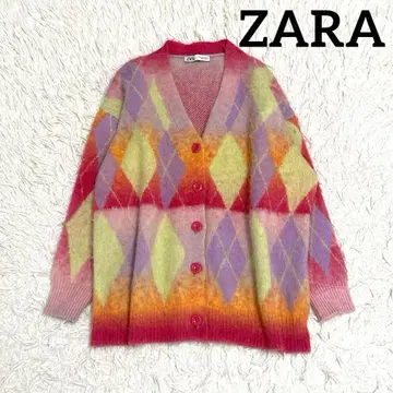 ZARA 아가일 무늬 니트 가디건