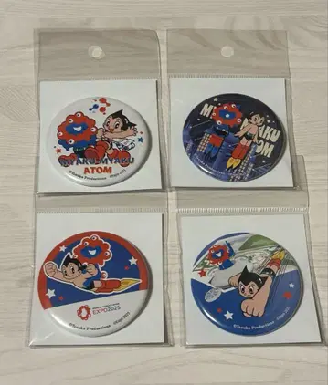 오사카 만박 미야쿠미야쿠 아톰 콜라보 캔뱃지 4종