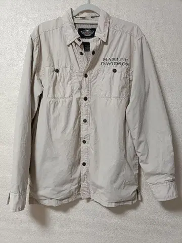 HARLEY-DAVIDSON 베이지 버튼 셔츠
