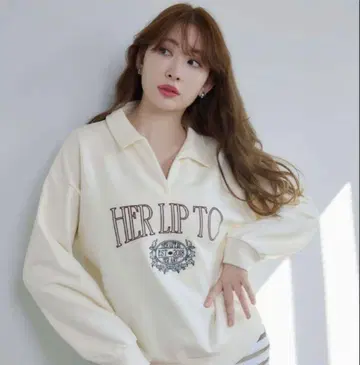 Embroidery Polo Sweatshirt herlipto