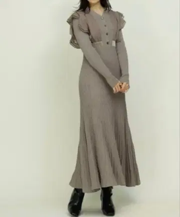 LILY BROWN / 쉬폰 도킹 니트 원피스