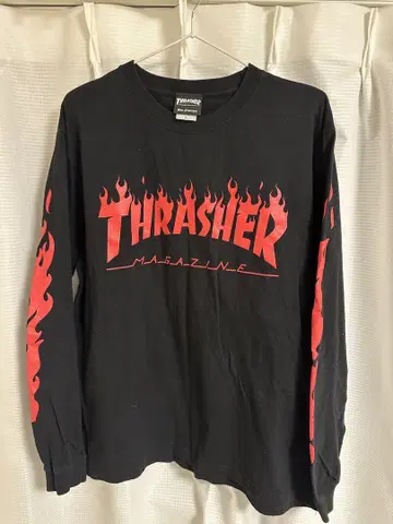 Thrasher 트레셔 파이어 긴팔 티셔츠 롱티 구제 의류 L 사이즈