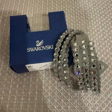 새상품급 [ SWAROVSKI ] 스웨이드 팔찌 실버
