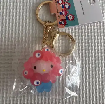 새상품 오사카 만박 미야쿠미야쿠 산리오 헬로키티 클리어 컬러 키링