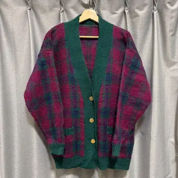 가디건 vintage 레트로 골드 버튼 오버 사이즈 루즈핏