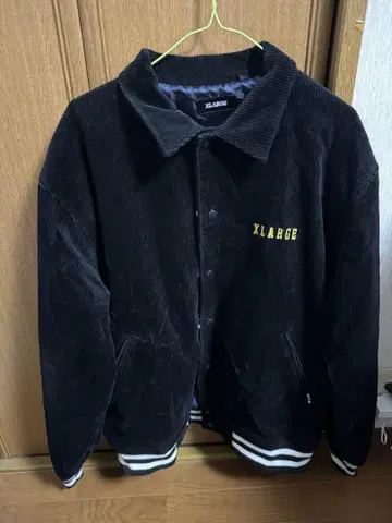 XLARGE 코듀로이 바시티 자켓 블랙