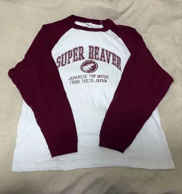 SUPER BEAVER 칼리지 래글런 롱T L 사이즈
