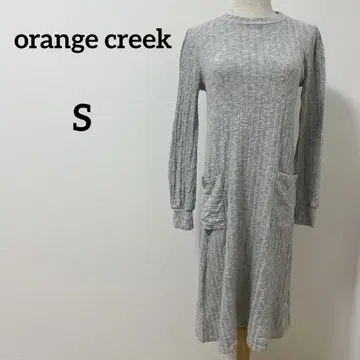 orange creek 그레이 긴팔 롱 원피스 니트 S