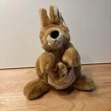 캥거루 봉제 인형 퍼펫 타입 약 30cm 택 포함