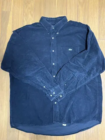 80s LACOSTE 코듀로이 셔츠 블랙