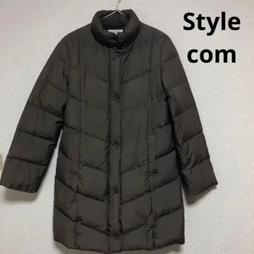 [ 새상품급 ] 롱 다운 자켓 브라운 9호 다운 페더 스탠드 카라