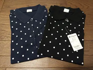 Champion 블랙 도트 무늬 피케 셔츠 M