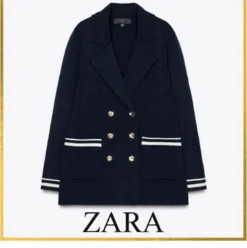 ZARA 크로스 니트 블레이저 네이비 블루 L