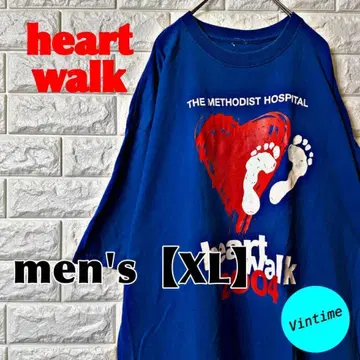 AM51 [heart walk] 프린트T셔츠 [남성용 XL] 블루