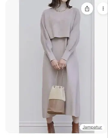 ANAYI 메리노울 앙상블 니트 원피스