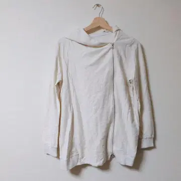 새상품급 미쉘클랑 아이보리 풀 집업 후드 부착 후드티 [38/M]