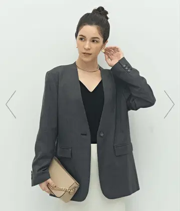 워셔블 소프트 샴브레이 노카라 자켓