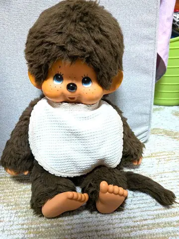 초대 몬치치 L 사이즈 약 45cm 파란 눈 쇼와 레트로 세키구치