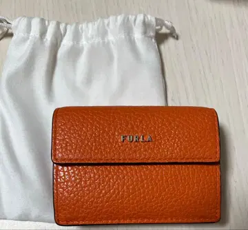 FURLA 오렌지 3단 폴더형 지갑 수납 가방 포함
